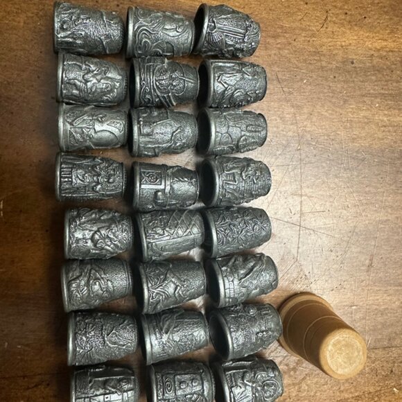 VTG Franklin Mint Grimm’s Fairy Tales Pewter Thimbles Lot of 24 All Stamped